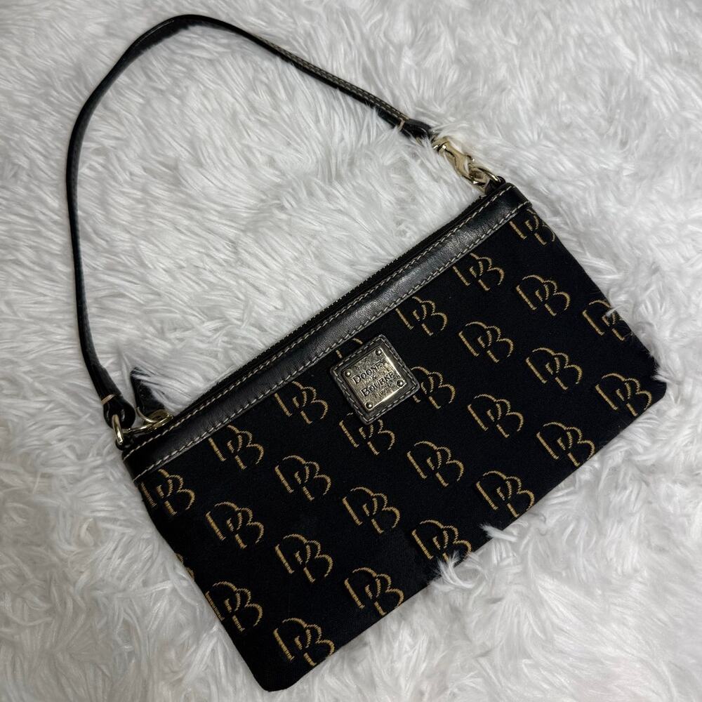 Dooney & Bourke Black Signature Wristlet Mini Purse